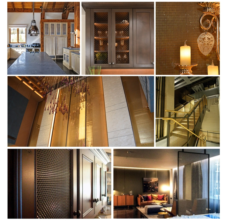 আসবাবপত্রের ক্যাবিনেটের জন্য ডেকোরেটিভ মেটাল ক্রিম্পড স্টেইনলেস স্টিল ফ্ল্যাট ওয়্যার স্ক্রিন মেশ 2