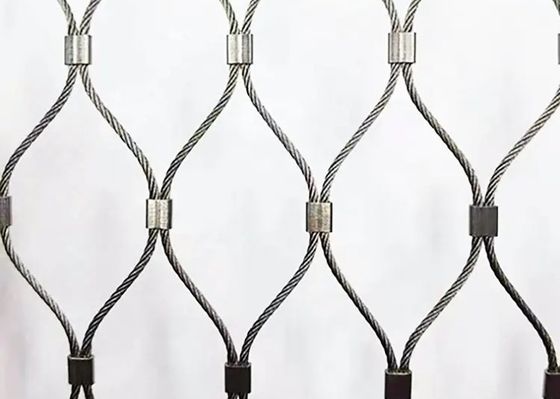 304 316 316l উচ্চ শক্তির স্টেইনলেস স্টীল তারের দড়ি মেশ নেট এভিয়ারি চিড়িয়াখানার জন্য