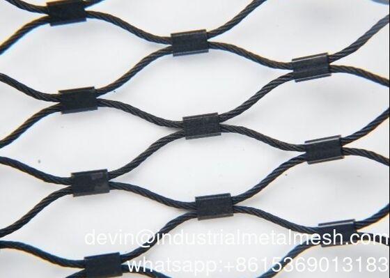 ব্যালস্ট্রেডের জন্য ফেরুল ডায়মন্ড স্টেইনলেস স্টিল তারের দড়ি জাল নেট