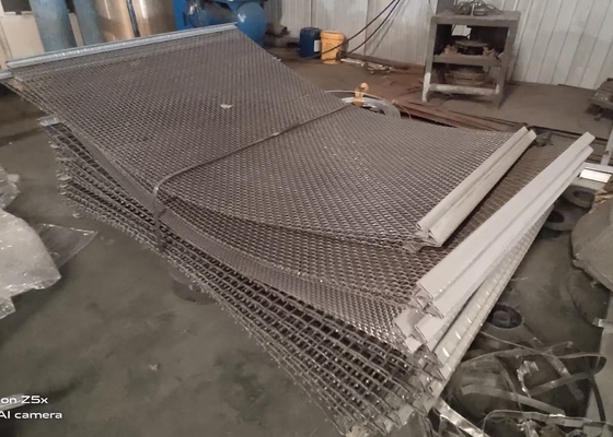 স্ক্রিন vibrating জন্য 65 MN স্টেইনলেস স্টীল Crimped খনি Sieving তারের জাল
