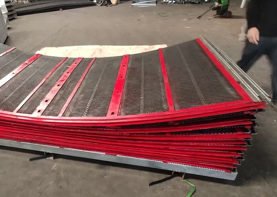 Self Cleaning Polyurethane Vibrating Sieve Screen Red Color