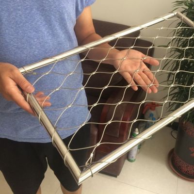 কাস্টম ফেরুল টাইপ ইনক্স 316 তারের দড়ি নেট নমনীয় স্টেইনলেস স্টিল কেবল ওয়েবনেট এক্স টেন্ড জাল