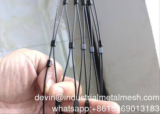 কাস্টম ফেরুল টাইপ ইনক্স 316 তারের দড়ি নেট নমনীয় স্টেইনলেস স্টিল কেবল ওয়েবনেট এক্স টেন্ড জাল