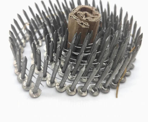 2-3/8 "X. 099 পেইন্ট হলুদ স্ক্রু / স্পাইরাল প্যালেট কয়েল নখ 9000PCS