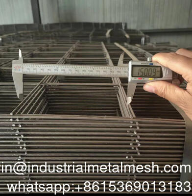 3.7 মিমি কালো ঢালাই তারের জাল প্যানেল 150মিমি*150মিমি নির্মাণ কাজের জন্য
