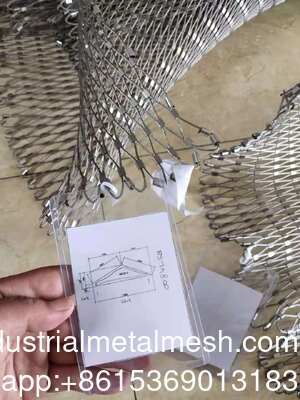 Wholesale 80*80MM 2MM Wire Diameter Diamond-shaped 316 Stainless Steel Rope Mesh Net for Helideck Safety Woven Cut-to-Order