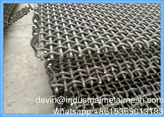 উচ্চ কার্বন ইস্পাত ক্রাম্পড বোনা ওয়্যার জাল / কম্পনকারী স্ক্রিন জাল