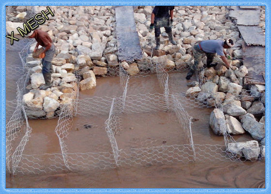 হেক্টরগোনাল ওয়্যার জাল ওয়াল বাস্কেট, 2x1x1meters শিলা retaining দেয়াল জন্য ওয়্যার cages