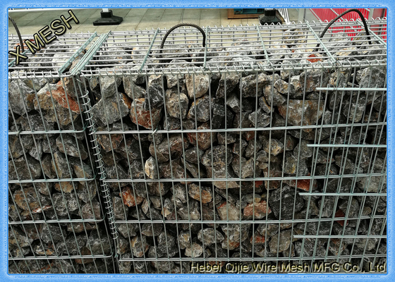 দস্তা প্রলিপ্ত ঢালাই Gabion ঝুড়ি, স্টোন ভরা ওয়্যার খাঁচা স্কয়ার / আয়তক্ষেত্রাকার হোল