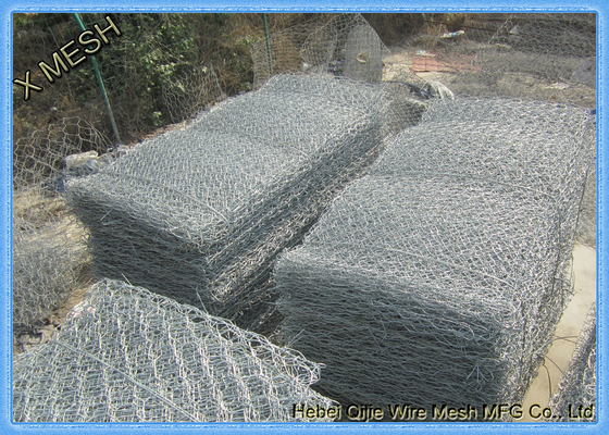 জেলভাইজড হেক্সাজোনাল 80X100mm হেসক তারের জাল Gabion / Gabions