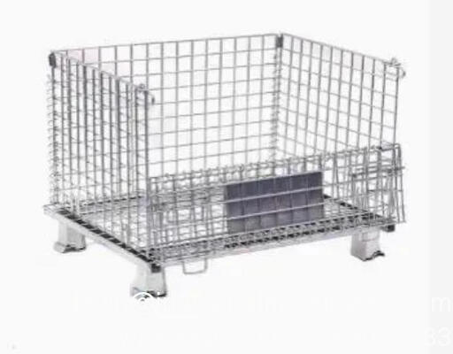 ভারী ডিউটি অপসারণযোগ্য ভাঁজযোগ্য অনমনীয় ধাতব তারের জাল খাঁচা স্টোরেজ স্ট্যাকিং কন্টেইনার