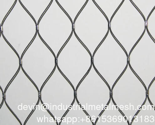 High-Tensile Flexible 316 Hand Woven Knotted Stainless Steel Cable Rope Mesh