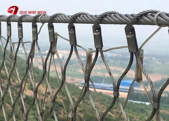 316l চিড়িয়াখানা 7 X 7 স্টেইনলেস স্টীল তারের দড়ি মেশ নমনীয়