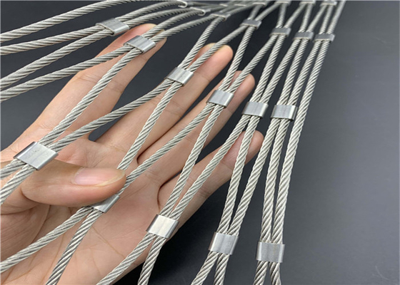 Ss316l 1-6mm 20x20mm স্টেইনলেস স্টীল গিঁটযুক্ত দড়ি মেশ